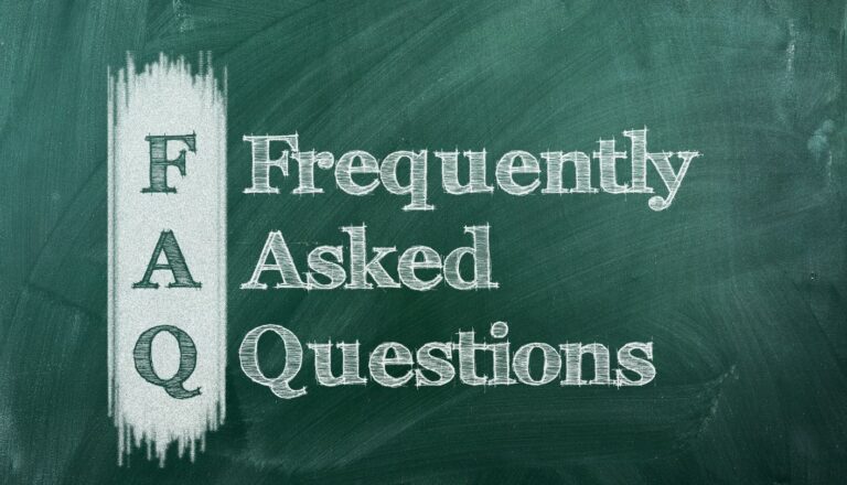 Chalkboard with FAQs - Frequently Asked Questions by KVT Design