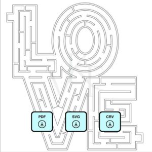 Mock up of the LOVE Marble Maze SVG, PDF or CRV (vCarve Pro) Digital Download