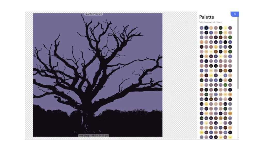 Screen shot of the Vectorize.zi Palette Preview