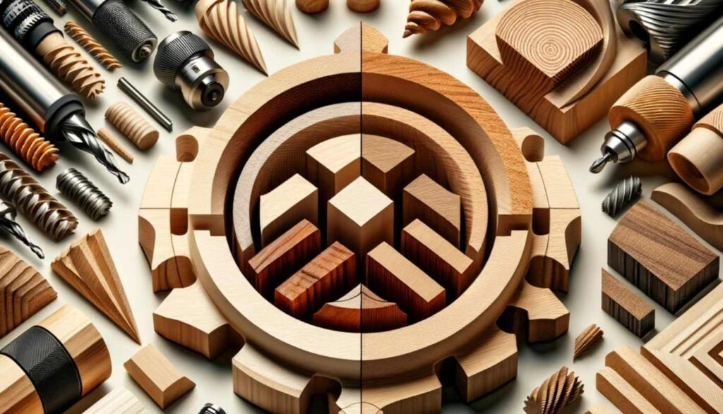 Close-up shots of different types of wood, illustrating their textures and grain patterns